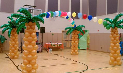 TROPICAL luau  FUN, canopy dance floor. interested, check us out on FaceBook @ NYC balloon squad Luau Father Daughter Dance, Paradise Homecoming Theme, Beach Theme Dance Decorations, Luau Homecoming Theme, Luau Prom Theme, Luau Dance Decorations, Hawaiian School Dance, Luau School Dance, Tropical Prom Theme