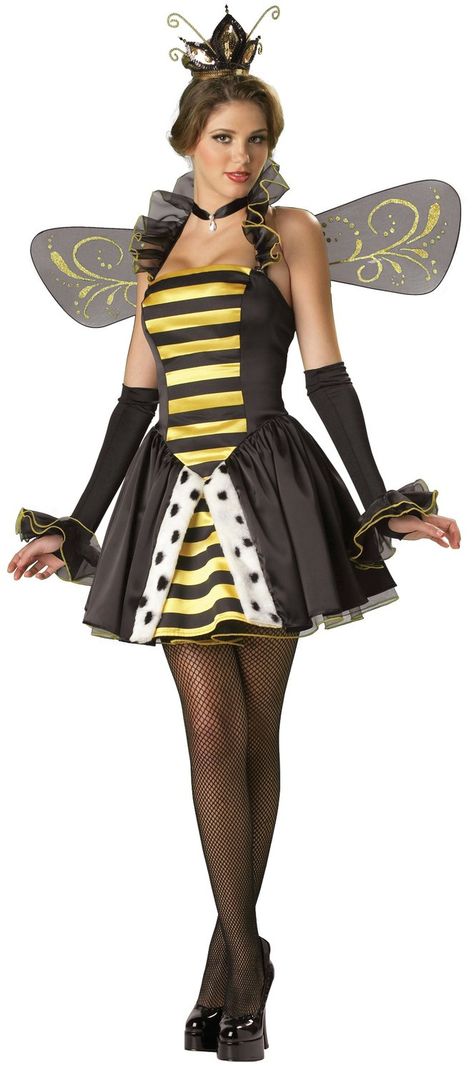 Bee Costume Diy, Bee Costumes, Queen Bee Costume, Butterfly Halloween Costume, Butterfly Halloween, Bumble Bee Costume, Bee Costume, Black Halloween Dress, Disney Halloween Costumes