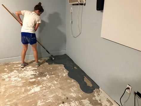 Unfinished Concrete Floors, Alternative Flooring Ideas Concrete, Paint Cement Floor Indoor, Painted Concrete Floors Basement, Paint Basement Floor, Painting Concrete Floors Indoor, Painting Indoor Concrete Floors, Painted Basement Floor, Basement Concrete Floor Paint