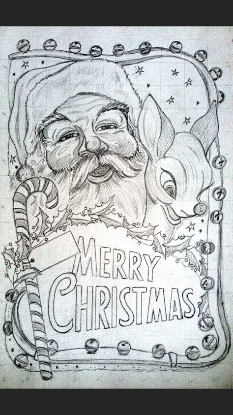 Merry Christmas Sketch, Beautiful Christmas Drawings, Christmas Drawing Ideas Santa, Christmas Sketch Ideas Creative, Merry Christmas Drawing Ideas Pencil, Merry Christmas Drawings, Merry Christmas Drawing Art, Christmas Drawings Art Sketch, Christmas Drawings Beautiful