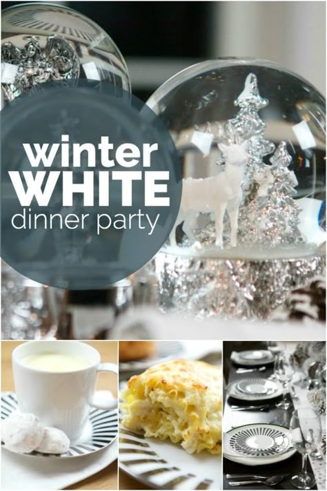 Quick Winter Dinner Recipes, White Party Foods, White Dinner Party, Winter Party Foods, Lasagna With Meat Sauce, White Christmas Party, Winter Lunch, Winter Dinner Party, Winter Entertaining