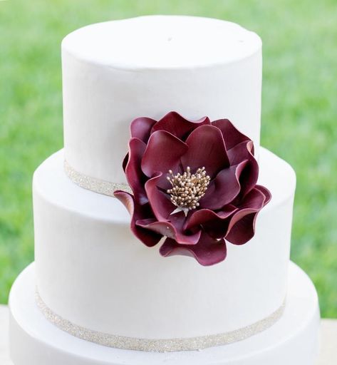 Burgundy and Gold Open Rose Sugar Flower Wedding Cake Topper | Etsy Elegant Wedding Cake Toppers, Sugar Flower Wedding Cake, Cake Cinnamon, 4 Tier Wedding Cake, Cinnamon Rose, Small Wedding Cakes, Luxury Wedding Cake, Open Rose, Custom Wedding Cake Toppers