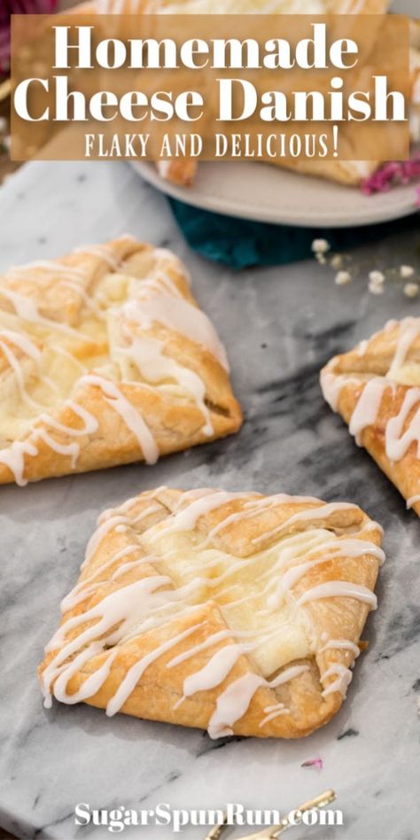 Homemade Cheese Danish Recipe, Easy Breakfast Cheese Danish, Breakfast Cheese Danish, Campfire Foods, Puff Pastry Recipes Dessert, Danish Recipes, Sugar Spun Run, Cheese Danish Recipe, Pastries Recipes Dessert