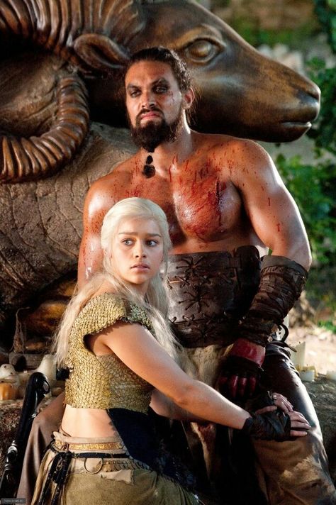 Khal Drogo & his Khaleesi The Mother Of Dragons, Game Of Throne Daenerys, Game Of Thrones Tv, Fire And Blood, Lisa Bonet, Hbo Game Of Thrones, Cersei Lannister, Gra O Tron, Games Of Thrones