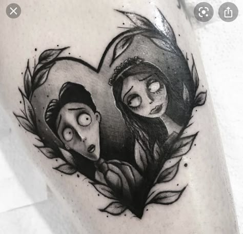 Corpse Bride Tattoo, Thigh Piece Tattoos, Bride Tattoo, Tim Burton Corpse Bride, Brides With Tattoos, Pieces Tattoo, Tim Burton Movie, Chest Tattoos For Women, Face Tattoos