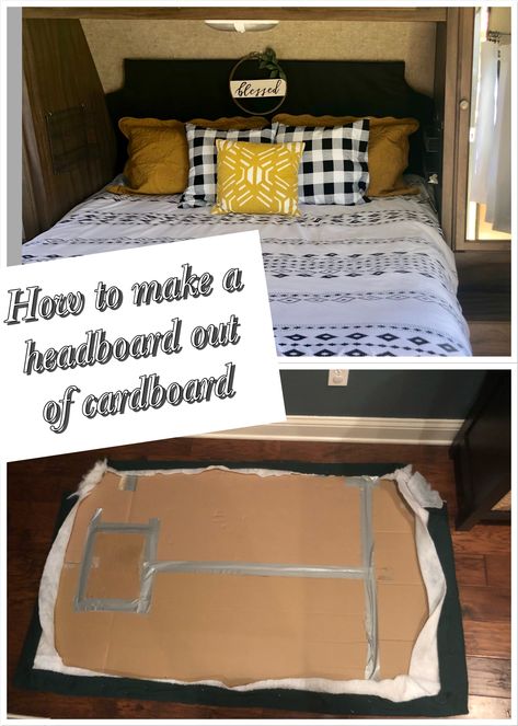 Rv Headboards Ideas, Travel Trailer Headboard Ideas, Diy Camper Headboard Ideas, Headboard Hacks Diy, Rv Headboard Remodel, Diy Rv Headboard Ideas, Rv Headboard Ideas Diy Projects, Camper Headboard Ideas, Camper Headboard