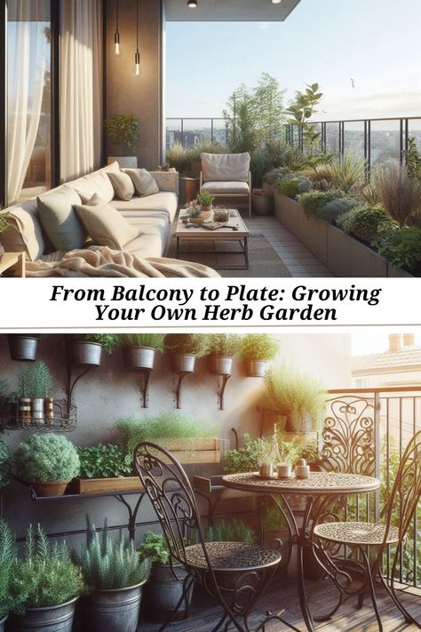 No matter how small or sunny your space may be, you can grow herbs on your balcony. Herbs To Grow, Grow Herbs, Herb Gardening, Diy Gardening, Growing Herbs, Grow Your Own, Herb Garden, Diy Garden, In The Garden