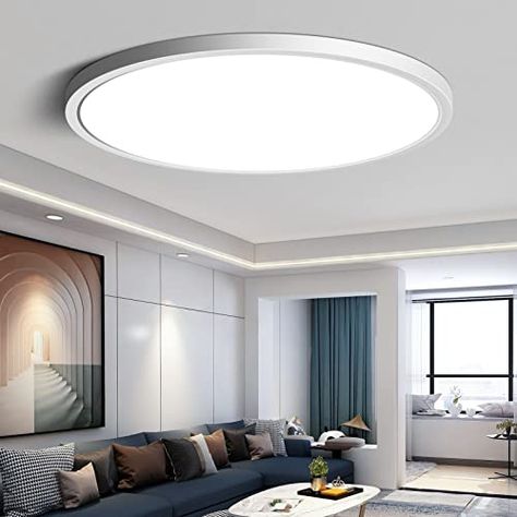 Low Profile Bedroom, Modern Ceiling Lamp, Round Led Ceiling Light, Modern Ceiling Light Fixtures, Led Ceiling Light Fixtures, Black Ceiling Lighting, White Light Fixture, Modern Ceiling Lamps, Bedroom Light Fixtures