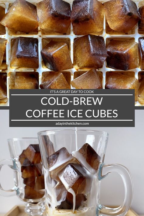 Drinks With Coffee Ice Cubes, Coffee Ice Cubes Drinks, Iced Coffee Cubes, Ice Cube Recipe, Flavored Ice Cube, Flavored Ice Cubes, Flavored Ice, Coffee Ice Cubes, Frozen Coffee