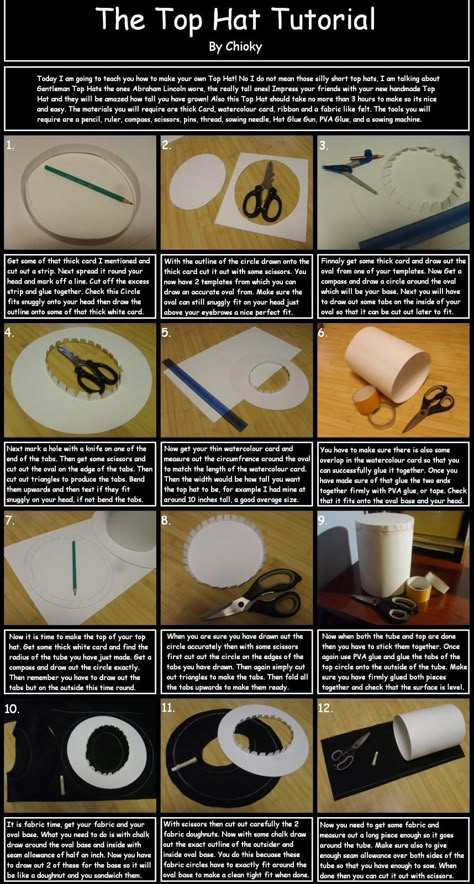 Gears, Goggles, and Steam Oh My!: How to make a top hat Mad Hatter Top Hat, 3d Templates, Hat Template, Steampunk Top Hat, Paper Hats, Steampunk Hat, Mad Hatter Hats, Hat Tutorial, Crazy Hats