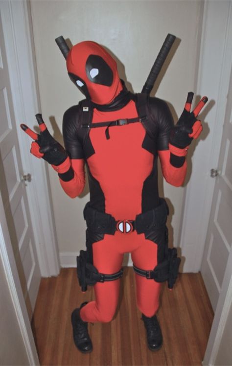 One Red Deadpool: Redpool commisson Deadpool Love, Deadpool Costume, Dead Pool, Costume Diy, Diy Costumes, Halloween Cosplay, Deadpool, I Know, Leather Jacket