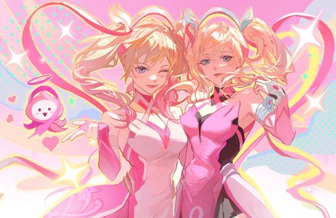 westwheat (@WestWHEATWHEAT) on X Gold Fanart, Pink Mercy, Mercy Fanart, Overwatch Wallpapers, Mercy Overwatch, Overwatch Fan Art, Cartoon Girl Drawing, Gothic Anime, Cool Anime Pictures