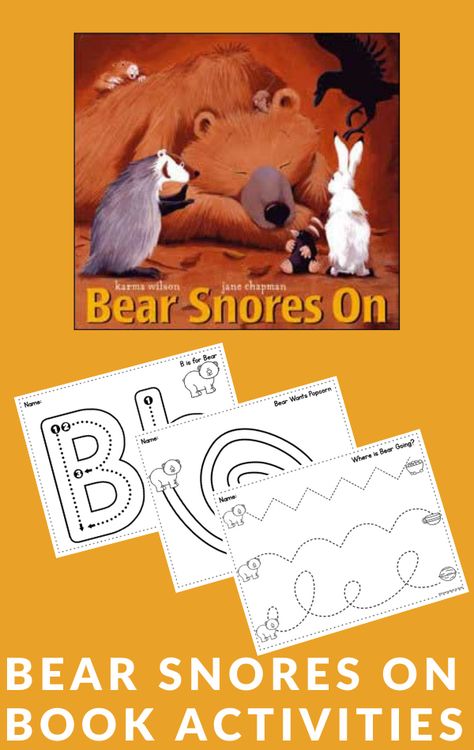 Bear Snores On Activities Preschool, Bear Snores On Activities, Bear Theme Preschool, Hibernation Preschool Activities, Hibernation Preschool, January Themes, Winter Stem Activities, Small Paper Bags, Literature Activities