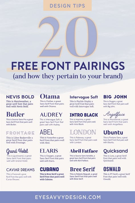 Ever wonder what font pairings are and how they pertain to your brand? This blog post explains exactly what a font pairing is and when and how you should use them. This post also includes links to download all of them! Check them out and read more #freefonts #fontpairings #brandfonts #branding101 #branding #graphicdesigntips #fontcombinations #branding #graphicdesigner #brandconcept  #brandidentity  #brandingdesign #designprocess Free Font Pairings, Font Love, 10 Tattoo, Font Pairings, Business Fonts, Trendy Fonts, Font Combos, Graphisches Design, Font Combinations