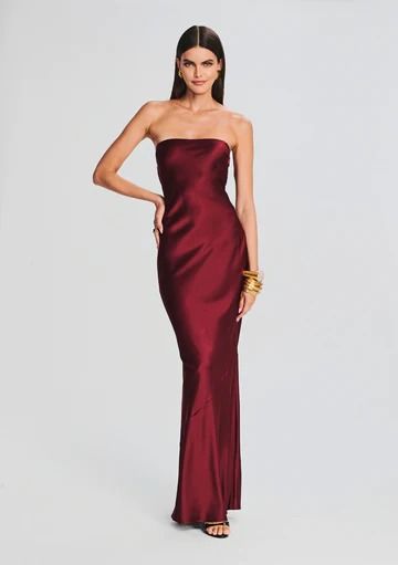 Keaton Silk Dress Fancy Elegant Prom Dresses, Prom Dress Long Open Backs, Red Dress Long Wedding Guest, Long Open Side Dress, Open Back Dress Formal Long, Nordstrom Formal Gowns, Low V Long Dress, Red Formal Dresses For Women, Red Dress Elegant Long Gowns