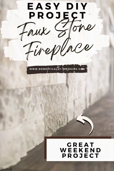 Stone Veneer Fireplace Diy, Faux Stone Panels Fireplace, Faux Stone Panels Interiors, Painted Fireplace Stone, Easy Fireplace Makeover Diy, Faux Stone Fireplace Makeover, Diy Faux Stone Fireplace, Faux Stone Fireplace, Diy Stone Fireplace