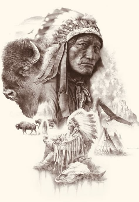 Geronimo Tattoo Native American, Native American Headdress Tattoo, Native Indian Tattoos, Christus Tattoo, Native American Tattoo Designs, Indian Tattoo Design, American Indian Artwork, Native American Drawing, American Indian Tattoos