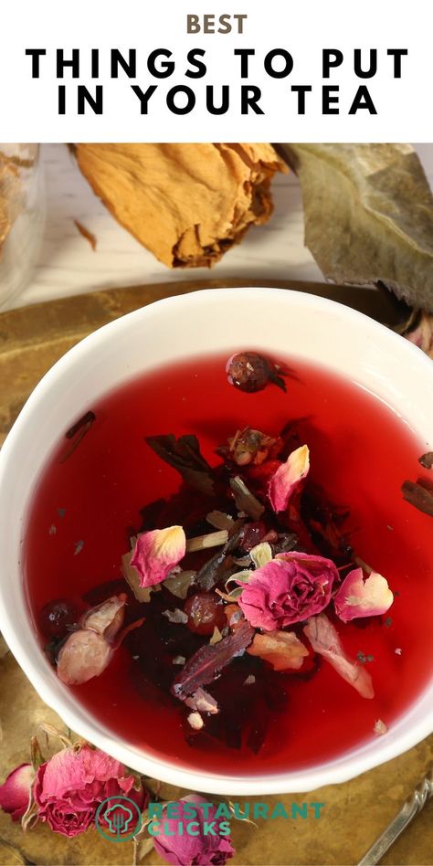 Things to Put in Your Tea Tea Restaurant, Herbal Tea Blends, Afternoon Tea Parties, Tea Tasting, Fall Drinks, Herbal Blends, Rose Tea, Boba Tea, Brewing Tea