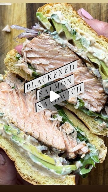 Diane Morrisey on Instagram: "There are so many things that I cook daily for my family because they love them… Things that I won’t eat myself because you know… Food is Love ❤️   This isn’t one of them.  I make this because I love it.  And I happily enjoy every single bit of this sandwich   Blackened Salmon Sandwich  . . Simply done with blackened seasoning. 4 minutes on each side in a skillet until cooked through. I sear it flesh side down first because I like a good sear and when it’s done I simply peel the skin right off it.  I made this delicious sauce and served it on a lightly toasted brioche roll with arugula, red onion and sliced avocado.  So damn delicious   1/2 cup mayonnaise 2 garlic cloves, chopped or grated  1 tbls parsley, chopped zest of one lemon  2 tsp lemon juice 1 tbls Di Salmon Sandwich Recipes, Salmon Sandwich, Sliced Avocado, Brioche Rolls, Blackened Seasoning, Blackened Salmon, Quesadillas, Pinch Of Salt, Seafood Dishes