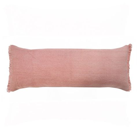 LR Home Indoor Solid Fringe Stonewash Lumbar Throw Pillow, Rose Pink, 14" x 36" - Walmart.com Dusty Rose Pillows, Blush Pink Pillows, Navy Blue Decorative Pillows, Light Pink Solid, Clay Pillow, Pink Pillow Covers, Beige Throw Pillows, Pink Coloring, Bed Ensemble