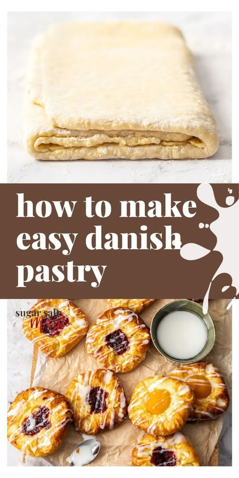 Danish Dough Recipe, Homemade Danish Recipe, Easy Danish, Danish Breakfast, Danish Pastry Dough, Homemade Danish, Creamy Vanilla Frosting, Pastry Dough Recipe, Danish Recipes