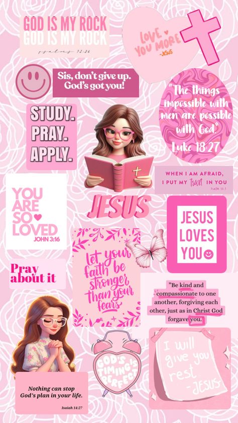 Pink girl, bible girl, pink jesus Jesus Wallpaper Pink, Christian Disney, Cute Jesus Wallpaper, Fix Your Eyes On Jesus, Prayer Girl, Happy Bible Quotes, Wallpaper Quotes Inspirational, Bible Quotes Healing, Iphone Wallpaper Quotes Inspirational