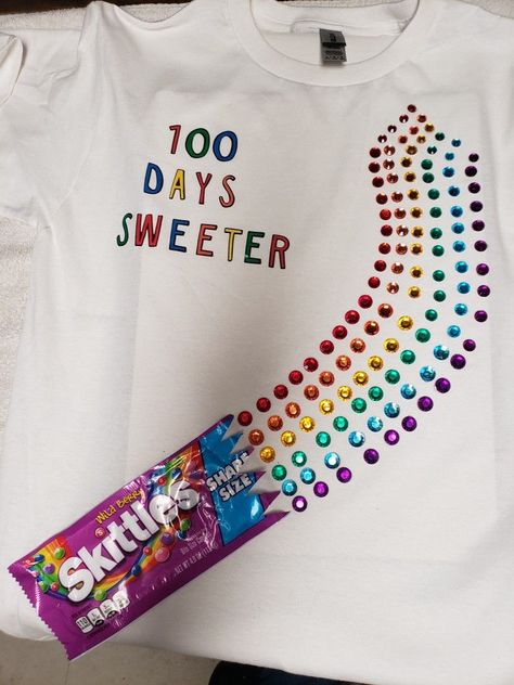 Skittles 100 Day Shirt, 100 Days Of School Skittles Rainbow, Skittles Shirt, Aesthetic Small Home, Notes Psychology, Aesthetic School Notes, 100th Day Of School Shirts, 100 Days Of School Project Kindergartens, 100days Of School Shirt