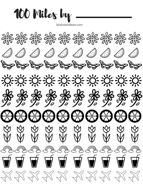 Keep track of the miles you run this spring or summer with this free running mile tracker printable!  Challenge yourself to run (or walk!) 100 miles by a certain date. #100miles #miletracker #runningmotivation #miletrackerprintable 100 Mile Challenge Chart Printable, Mile Tracker Printable, Mile Tracker, Mileage Tracker Printable, Workout Tracker Printable Free, Miles Tracker, Tracker Printable Free, Workout Tracker Printable, Birthday Gift Tags Printable