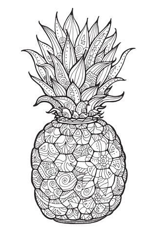 Cute Pineapple, Free Adult Coloring Pages, Fall Coloring Pages, Adult Coloring Book Pages, Flower Coloring Pages, Mandala Coloring Pages, Cute Coloring Pages, Zentangle Patterns, Mandala Coloring