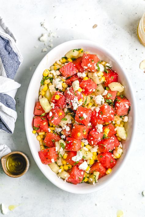 By now I’m sure you have started breaking out the BBQs and setting up the kiddie pools. We have a ... Watermelon Feta Basil Salad, Watermelon Feta Salad Recipes, Turkey Stir Fry, Watermelon Salad Recipes, Feta Salad Recipe, Make Ahead Salads, Leafy Salad, Watermelon Feta Salad, Corn Salad Recipes