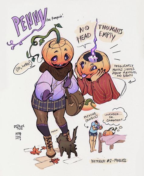 Pumpkin Oc, Oc Inspo, Pumpkin Art, Halloween Illustration, Oc Ideas, Wow Art, Cute Art Styles, Character Design References, A Pumpkin