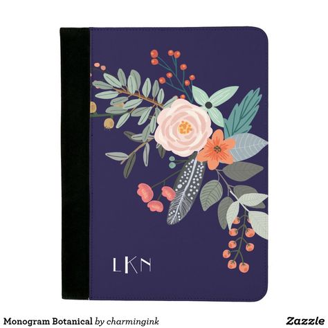 Monogram Botanical Padfolio A colorful spray of graphic botanical flowers decorate this padfolio and it can be personalized with three monogram initials. The background is a rich navy blue. Exam Pad Decoration Ideas, Clipboard Painting Ideas, Exam Pad, Clipboard Crafts, Clipboard Art, Diy Clipboard, Clipboard Decorating, Cute Spiral Notebooks, Personalized Clipboards