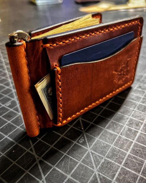 Tiny Goliath in Horween English tan Dublin. 7 total pockets and sleeves and a spring money clip. Yes, it’s a “Goliath” Leather Wallet Pattern, Wallet Pattern, May 22, Money Clip, Dublin, Leather Wallet, Wallet, Money, Wood