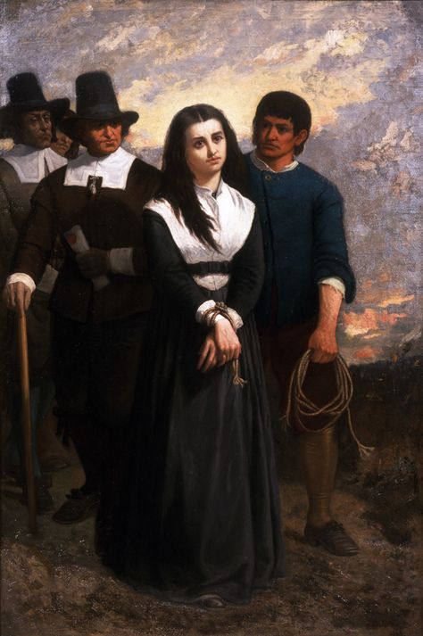 June 10, 1692: Bridget Bishop is hanged at Gallows Hill. She was the first person to be executed during the Salem witch trials.  Thomas Satterwhite Noble, Witch Hill (The Salem Martyr), 1869, oil on canvas.  Gift of the children of Thomas S. Noble and Mary C. Noble, in their memory.  New-York Historical Society, 1939.251. The Salem Witch Trials, Salem Witch Trials, Witch Trials, Salem Witch, The Colony, Adventure Book, Looking For Someone, Historical Events, Historical Society