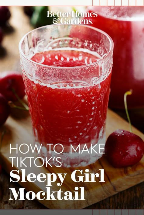 Drink Ideas Nonalcoholic, Cranberry Mocktail, Adrenal Cocktail, Cherry Drink, Sciatica Stretches, Sleep Drink, Tart Cherry Juice, Sleepy Girl, Drink Recipes Nonalcoholic