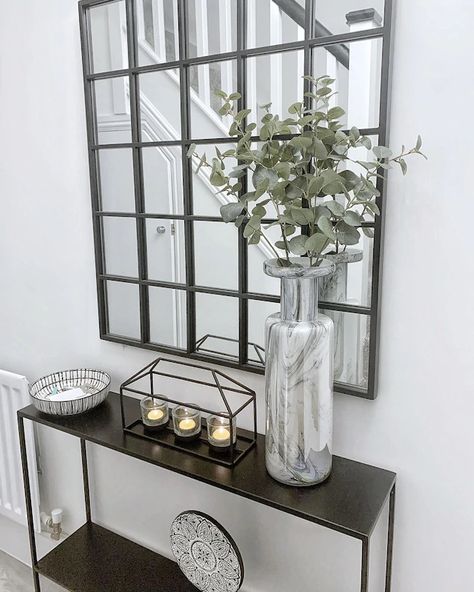 Entryway With Window, Black And White Hallway, Redrow Homes, David Wilson Homes, Let The Countdown Begin, Mirror Hallway, Entryway Table Decor, Hello November, Hygge Home