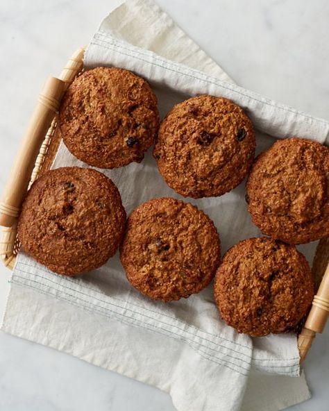 Giant Bran and Raisin Muffins Recipe Raisin Bran Muffin Recipe, Raisin Bran Cereal, Raisin Bran Muffins, Raisin Bran, Raisin Muffins, Bran Muffin Recipes, Morning Glory Muffins, Martha Stewart Recipes, Healthy Breakfast Muffins