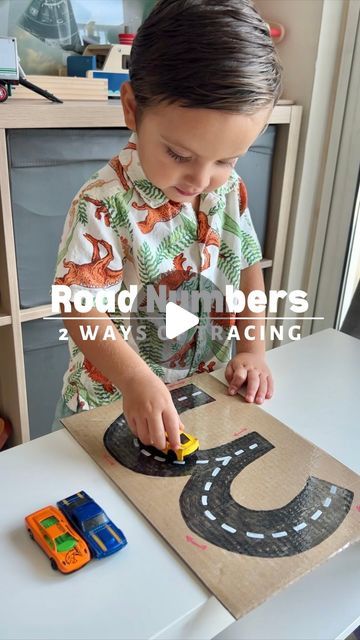 Stephanie & Katrina | Crafty Moms on Instagram: "Our little boy is almost 3 years old, and we’re diving into activities that help him learn numbers and improve his fine motor and pre-writing skills.  He loves cars, so we’ve made roads in the shapes of numbers 1-5 for him to trace with his toy cars. Once he masters those, we’ll move on to numbers 6-10. He’s so excited! His face lights up with a big smile after tracing each number.  To add to the fun, we count cars next to the numbers before tracing them. We also use clear tape over the numbers so he can trace them with a dry-erase marker.  We’ve got road templates in our Car Pack Activity from our website, featuring 30 pages of fun and educational worksheets. Just write “Car” and we’ll send you the link.  Our kids love these templates❣️ We Preschool Number 3 Activities, Fun Kindergarten Learning Activities, Number 3 Activity For Preschool, Number 6 Activities, Number 6 Activity, Number 3 Crafts For Preschool, Number 5 Activities For Preschool, Math Activities For Three Year Olds, Number 6 Activities For Preschool