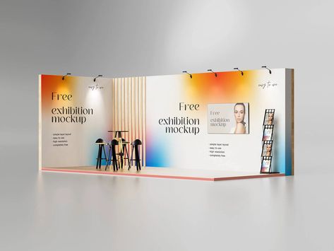 Free Exhibition Stall, Display Booth Mockup PSD Set - PsFiles Exhibition Display Stands, Creative Booths, Design Mockup Free, Event Booth, Exhibition Stall, Display Banners, Event Banner, Exhibition Display, Exhibition Booth