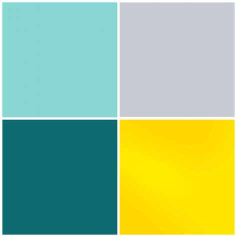 Colour Scheme - Seafoam, Grey, Teal and Yellow Teal Green Yellow Color Scheme, Teal Yellow Grey Bedroom, Teal And Yellow Colour Palette, Teal And Yellow Decor, Yellow Complementary Color Palettes, Teal And Yellow Nursery, Yellow And Turquoise Bedroom, Teal And Yellow Bathroom, Teal And Yellow Color Palette