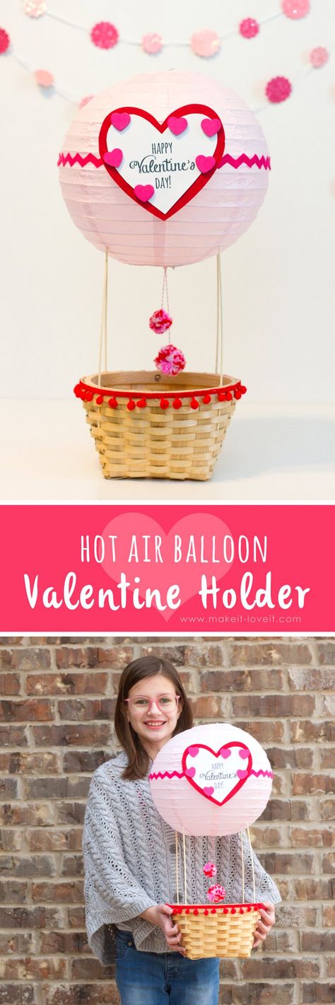 Valentines Day Gifts For Him Husband, Girls Valentines Boxes, Balloon Boxes, Kids Valentine Boxes, Hot Air Balloon Craft, Valentine Boxes, Valentines Box, Valentine Day Boxes, Boyfriend Diy