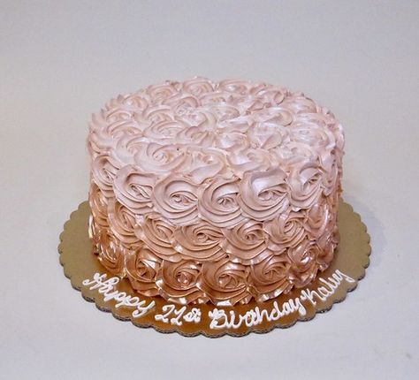 Rose Gold Ombre Rosettes 301387 | Creative Cakes - Tinley Park / Naperville | Flickr Pink And Gold Cakes Birthday, Blush Pink And Gold Birthday Cake, Rose Theme Birthday Cake, 40th Birthday Cake For Women Rose Gold, Rose Gold Ombre Cake, Woman's Birthday Cake, Rose Gold 1st Birthday Cake, Pink And Gold Birthday Cake Sweet 16, Cake Ideas For 25th Birthday Girl