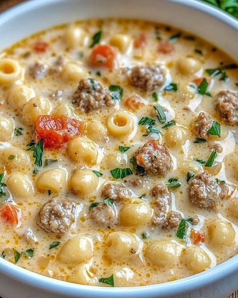 Hassie Marino Ditalini Soup, Quick Soup Recipes, Quick Soup, Ditalini Pasta, Italian Sausage Soup, Creamy Parmesan, Sausage Soup, Pasta Soup, Small Pasta