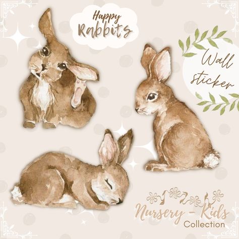 Nursery - Happy rabbits - Wall stickers - Screenshots - The Sims 4 Build / Buy - CurseForge Sims 4 Cc Free, Wall Stickers Nursery, Nursery Wall Stickers, Best Mods, Sims 4 Mods Clothes, Wall Stickers Kids, Decor Buy, Sims 4 Build, Color Tag