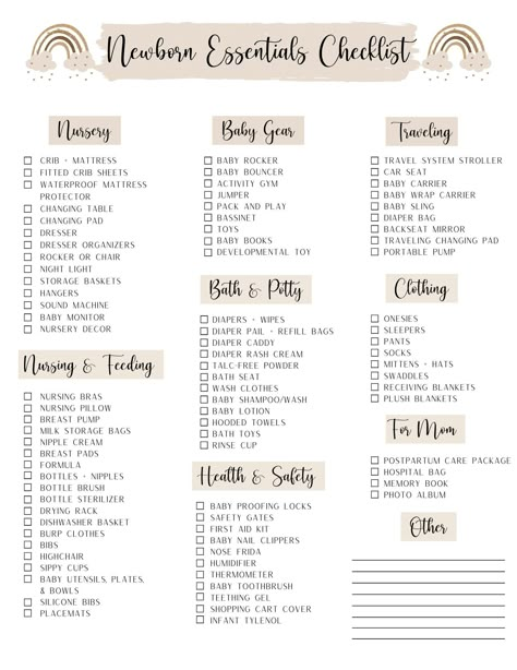 Newborn Essentials Checklist, Baby Checklist Newborn, Checklist Newborn, Baby Essentials Checklist, Baby Essential List, Baby Essential Checklist, Mom Checklist, Newborn Checklist, Newborn Must Haves