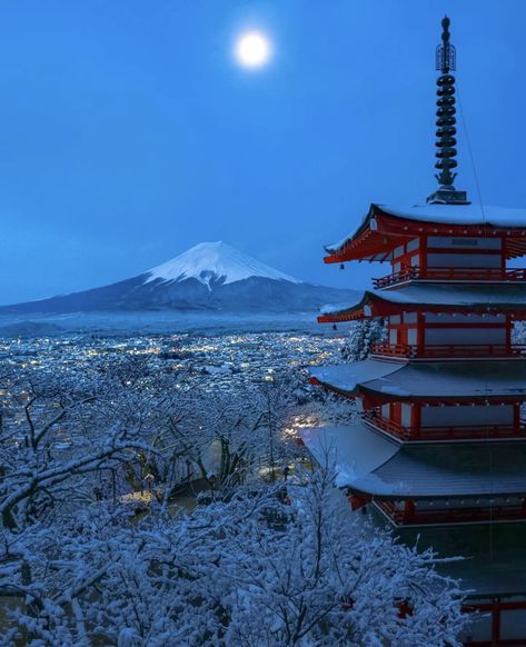 January 12 - Chureito Pagoda and Mount Fuji, Japan (kiyo_shizuoka) Chureito Pagoda, Mount Fuji Japan, Japan Winter, Fuji Japan, Shizuoka, January 12, Mount Fuji, Japanese Tattoo, Color Coding