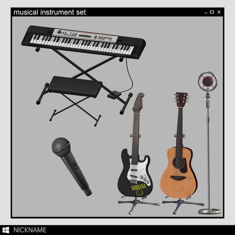 musical instrument set | give me a nickname on Patreon Give Me A Nickname, Sims 4 Cheats, Sims Packs, Sims 4 Clutter, The Sims 4 Packs, Sims 4 Game Mods, Sims 4 Expansions, Sims 4 Cc Folder, Casas The Sims 4