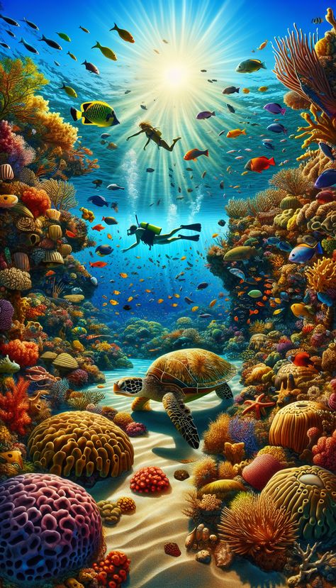 best snorkeling in puerto rico Underwater Scene, Best Snorkeling, Coral Reefs, Coastal Landscape, Colorful Fish, Diy Paint, Underwater World, Coral Reef, Canvas Set