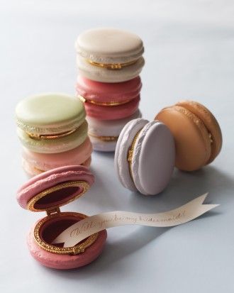 Creative Ways To Ask Bridesmaids, Macaroon Box, Best Bridesmaid Gifts, Bridal Shower Gifts For Bride, Macaron Boxes, Macaron Cookies, Personalized Bridesmaid Gifts, Martha Stewart Weddings, Bridesmaids Personalized