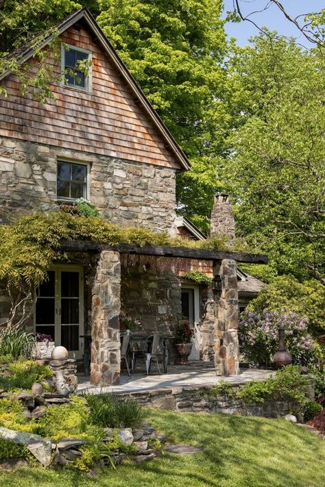 Il Casolare | Hudson Valley Real Estate Cedar Roof, Stone Cottages, Colonial Exterior, Wood Floors Wide Plank, Chestnut Trees, The Dolomites, House Property, Brick Home, Stone Path